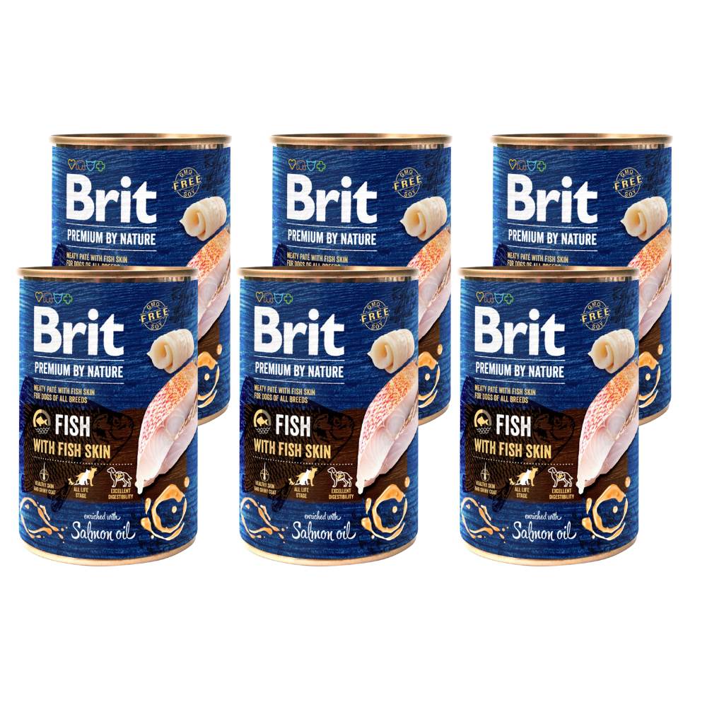 Promocja 5 szt + 1 szt Brit Premium by Nature Fish with Fish Skin