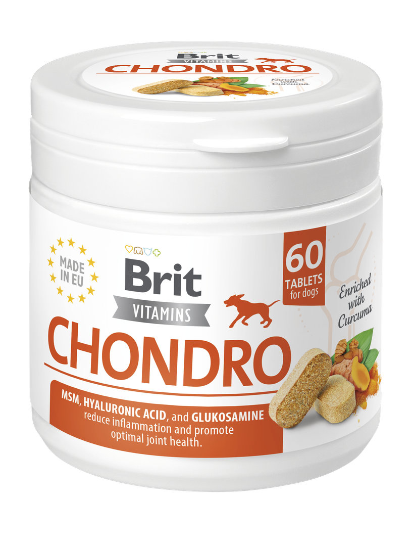 Brit Vitamins Chondro, 120 g (60 tabl.) Witaminowy preparat dla psów wspierający mobilność, kościec i stawy