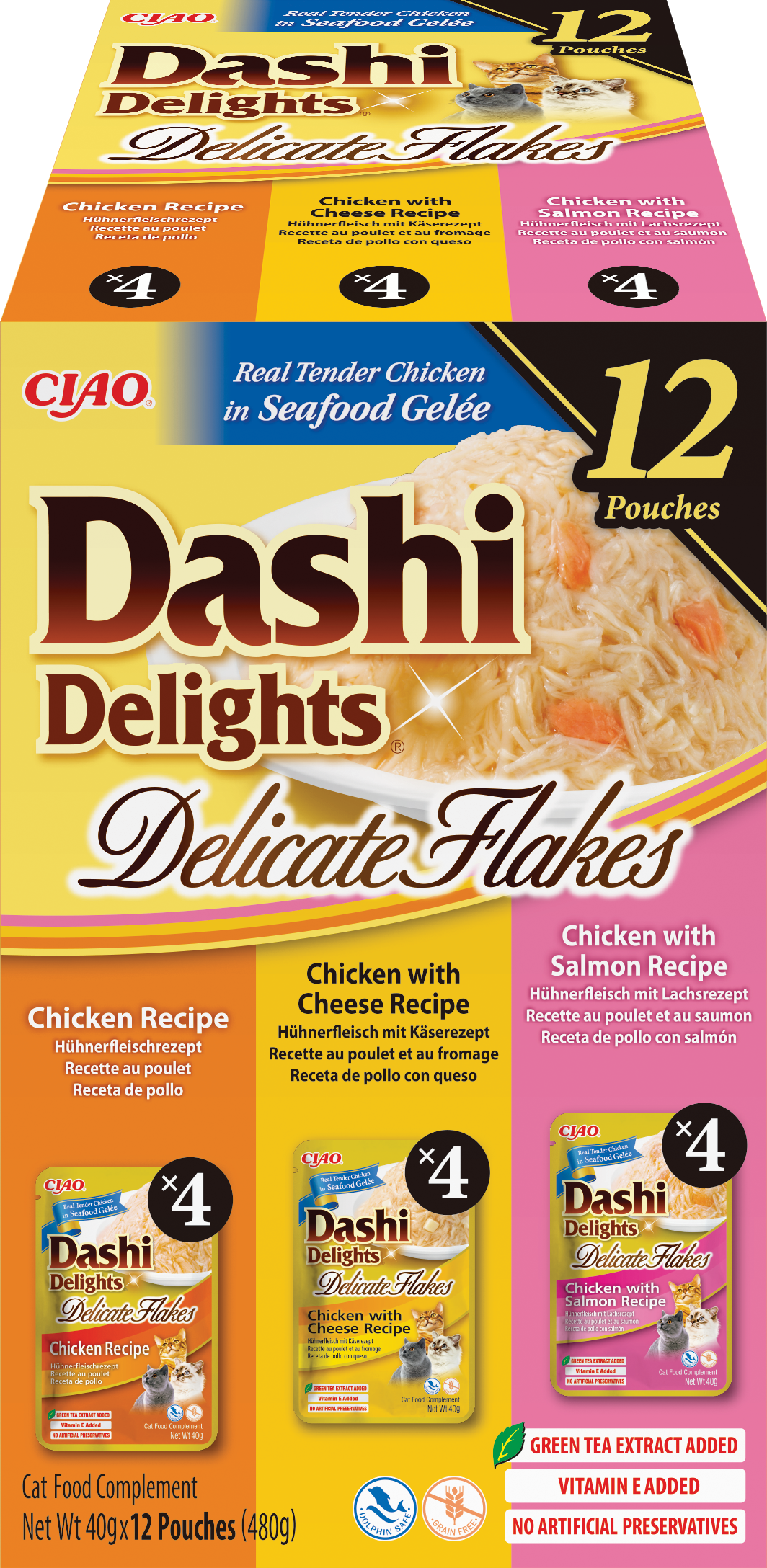 Inaba Cat Dashi Delights Delicate Flakes 12p Chicken Variety