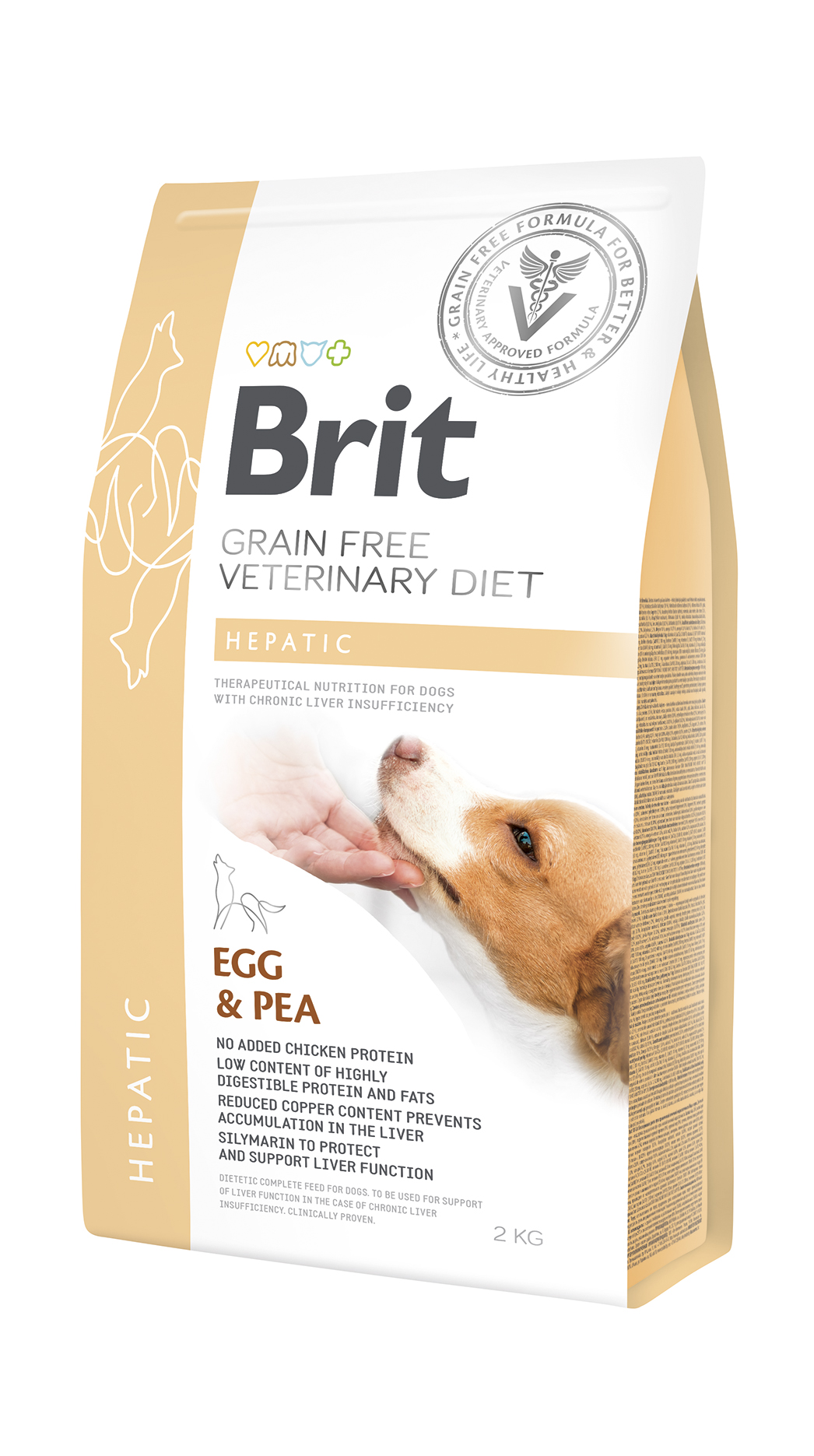 Brit Veterinary Diets Dog Grain Free Hepatic, bataty i żółty groszek, 2 kg Dietetyczna karma dla psów z niewydolnością wątroby