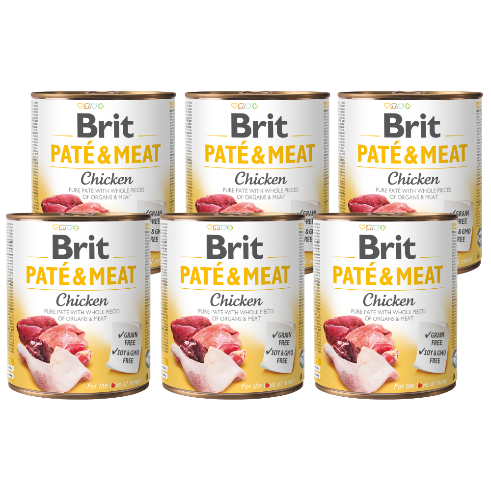 Promocja 5 szt + 1 szt Brit Pate & Meat Dog Adult Chicken
