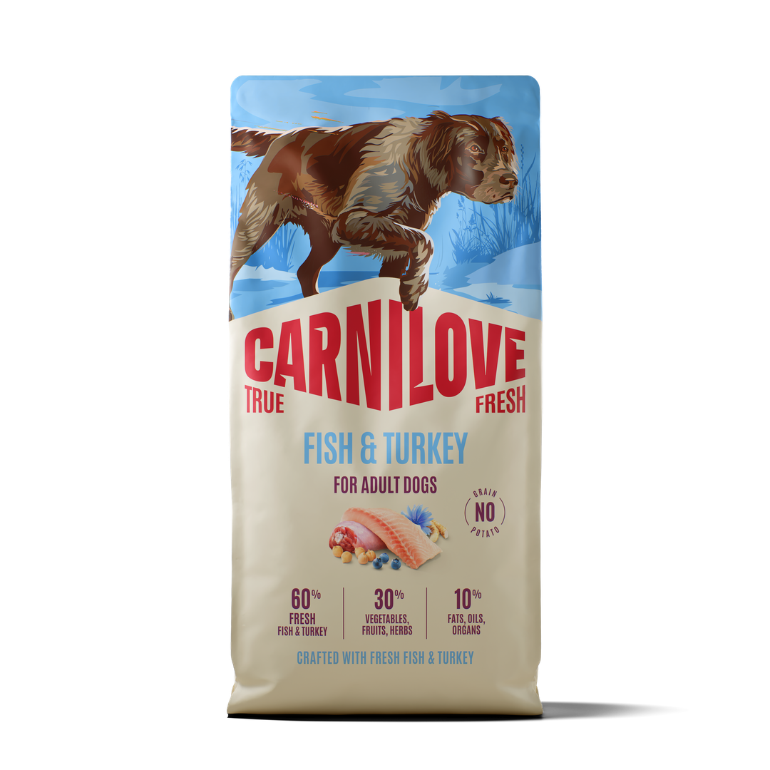 CARNILOVE TRUE FRESH Dog Dry Fish & Turkey for Adult All Breeds 12kg