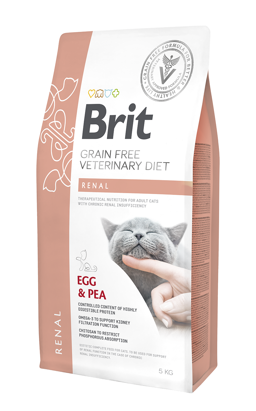 Brit Veterinary Diets Cat Grain-free Renal, jajka i groszek, 5 kg Bezzbożowa karma dla kotów z chorobami nerek