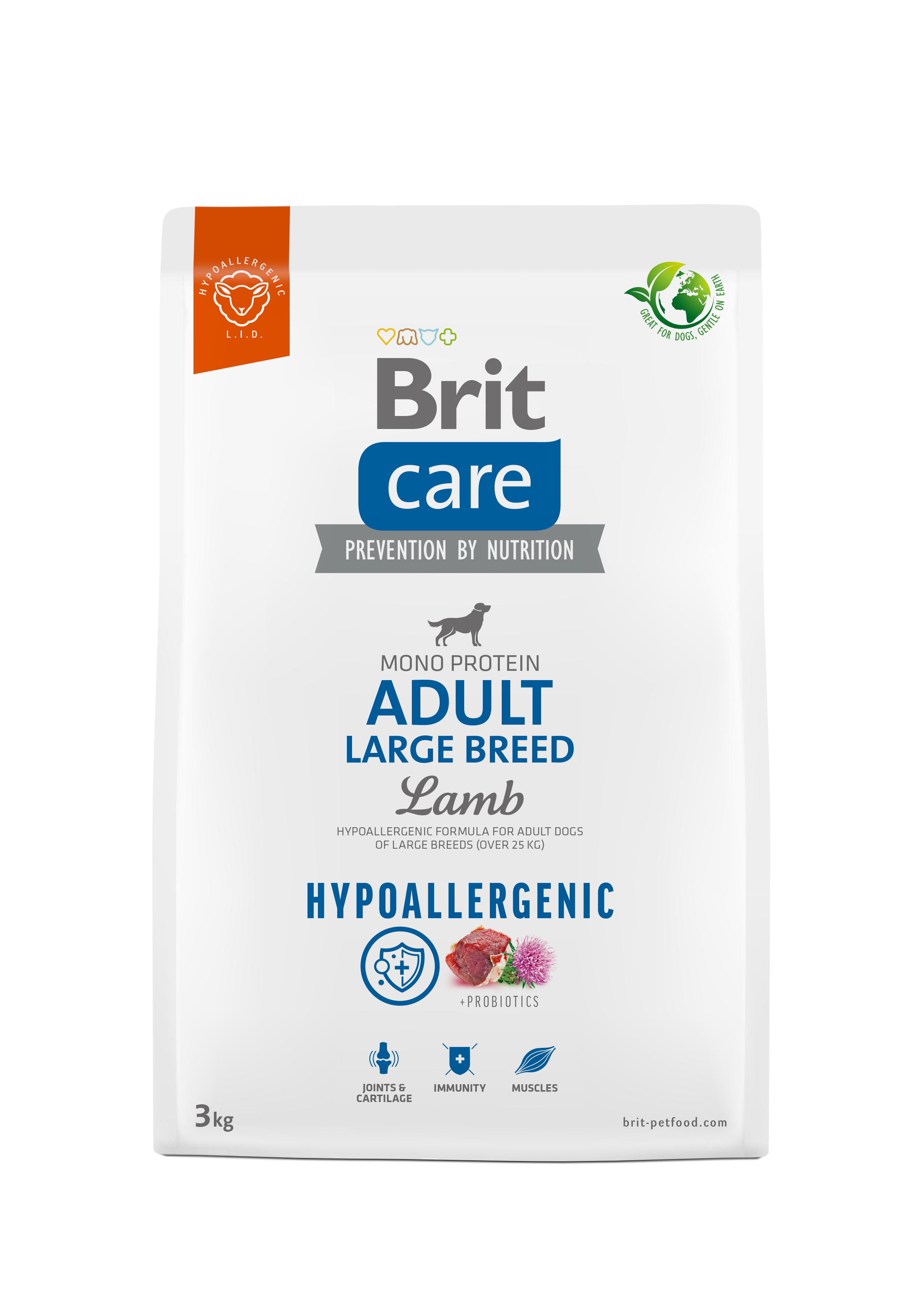 Brit Care Dog Hypoallergenic Adult Large Breed, jagnięcina i ryż, 3 kg Hipoalergiczna karma dla dorosłych psów dużych ras