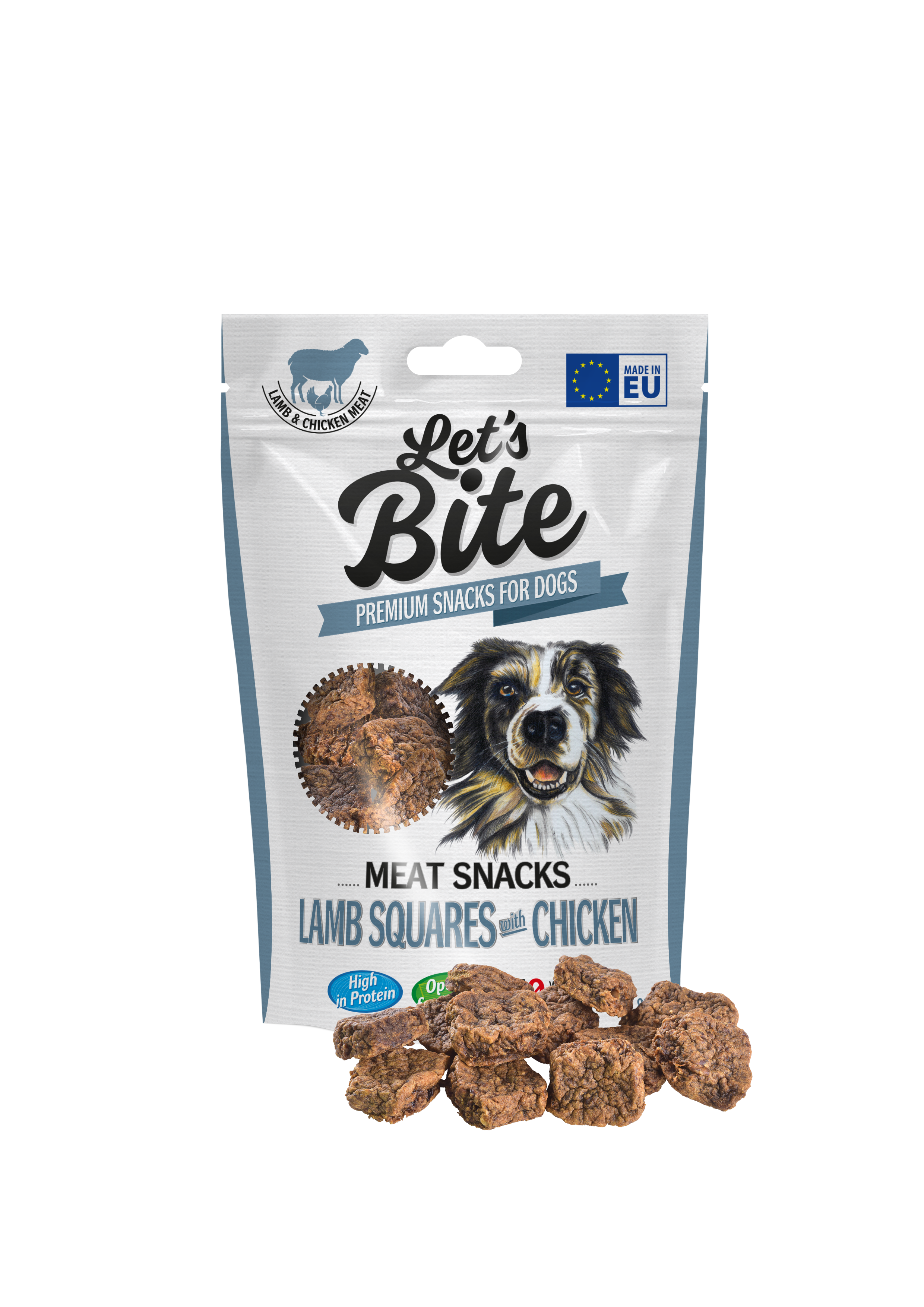 OUTLET BRIT LET’S BITE MEAT SNACKS LAMB SQUARES CHICKEN 80g TERMIN 19/06/26