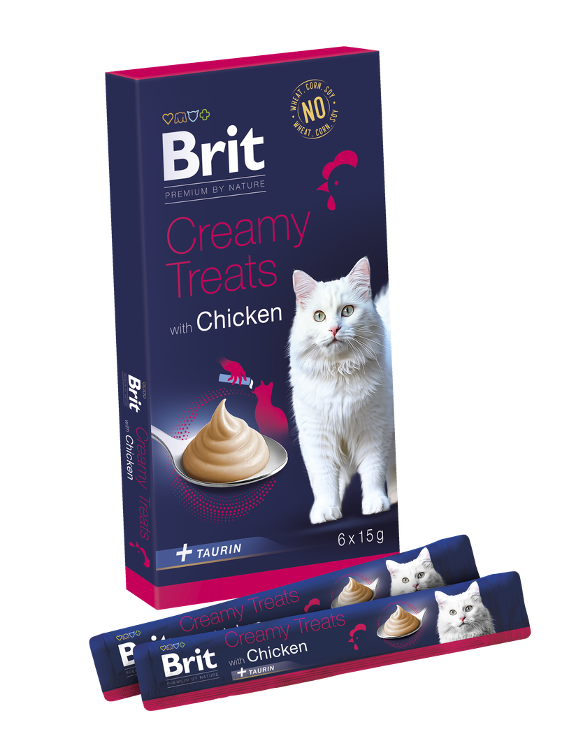Brit Premium by Nature Cat Creamy Treats with Chicken 6x15g kremowe przysmaki z kurczakiem dla kotów