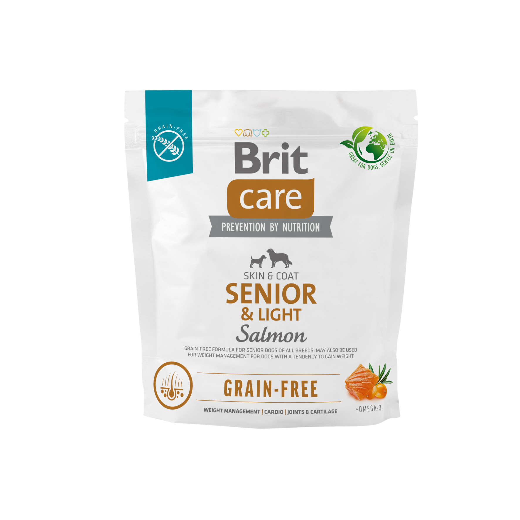 Brit Care Dog Grain-free Senior & Light, łosoś i ziemniaki, 1kg Bezzbożowa karma dla starszych psów wszystkich ras