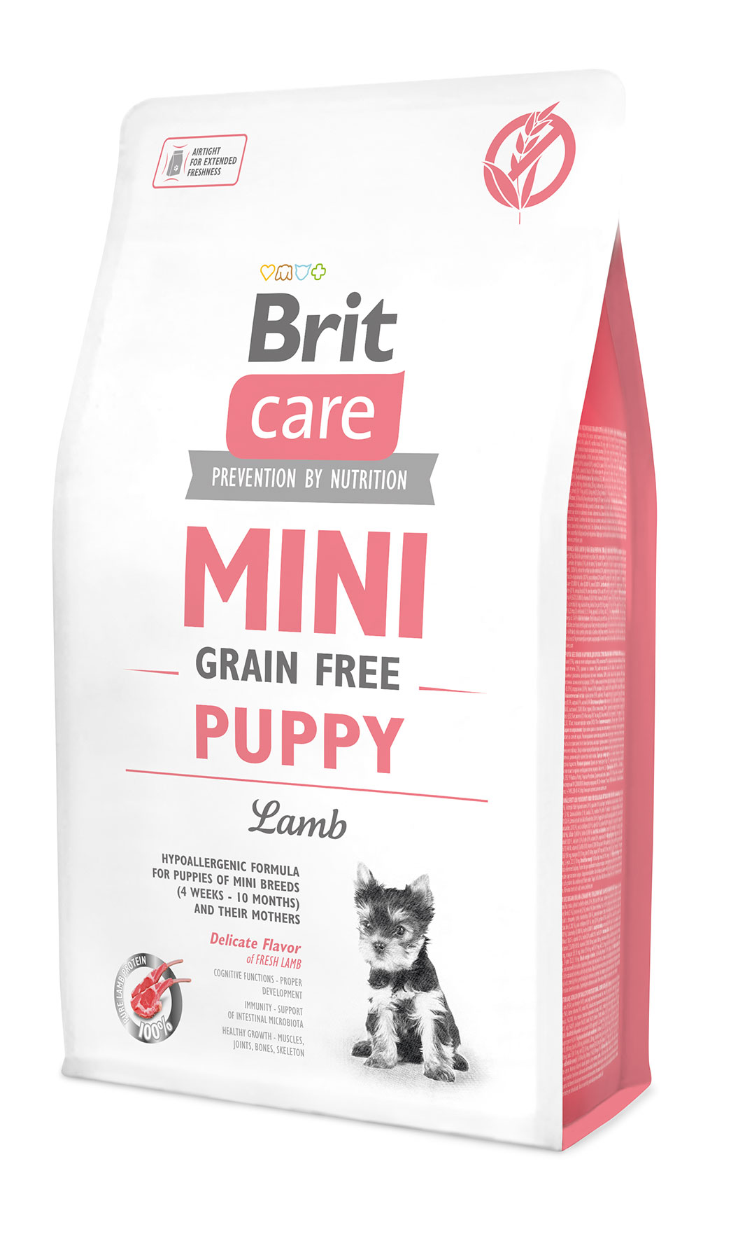 Brit Care Mini Grain-Free Puppy, jagnięcina, 2 kg Pełnoporcjowa karma sucha dla szczeniąt ras miniaturowych