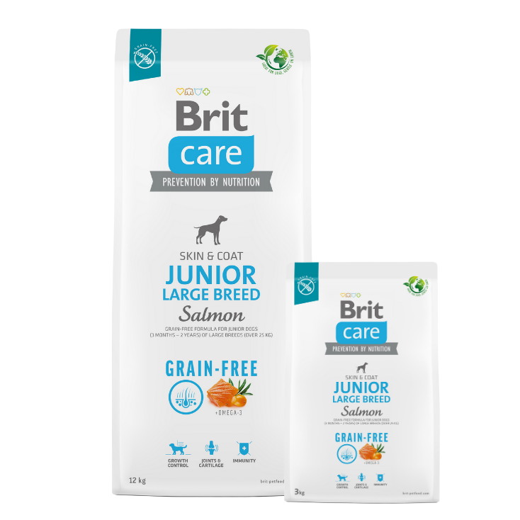 Promocja: 12kg + 3kg Brit Care Dog Grain-free Junior Large Breed Salmon w atrakcyjnej cenie