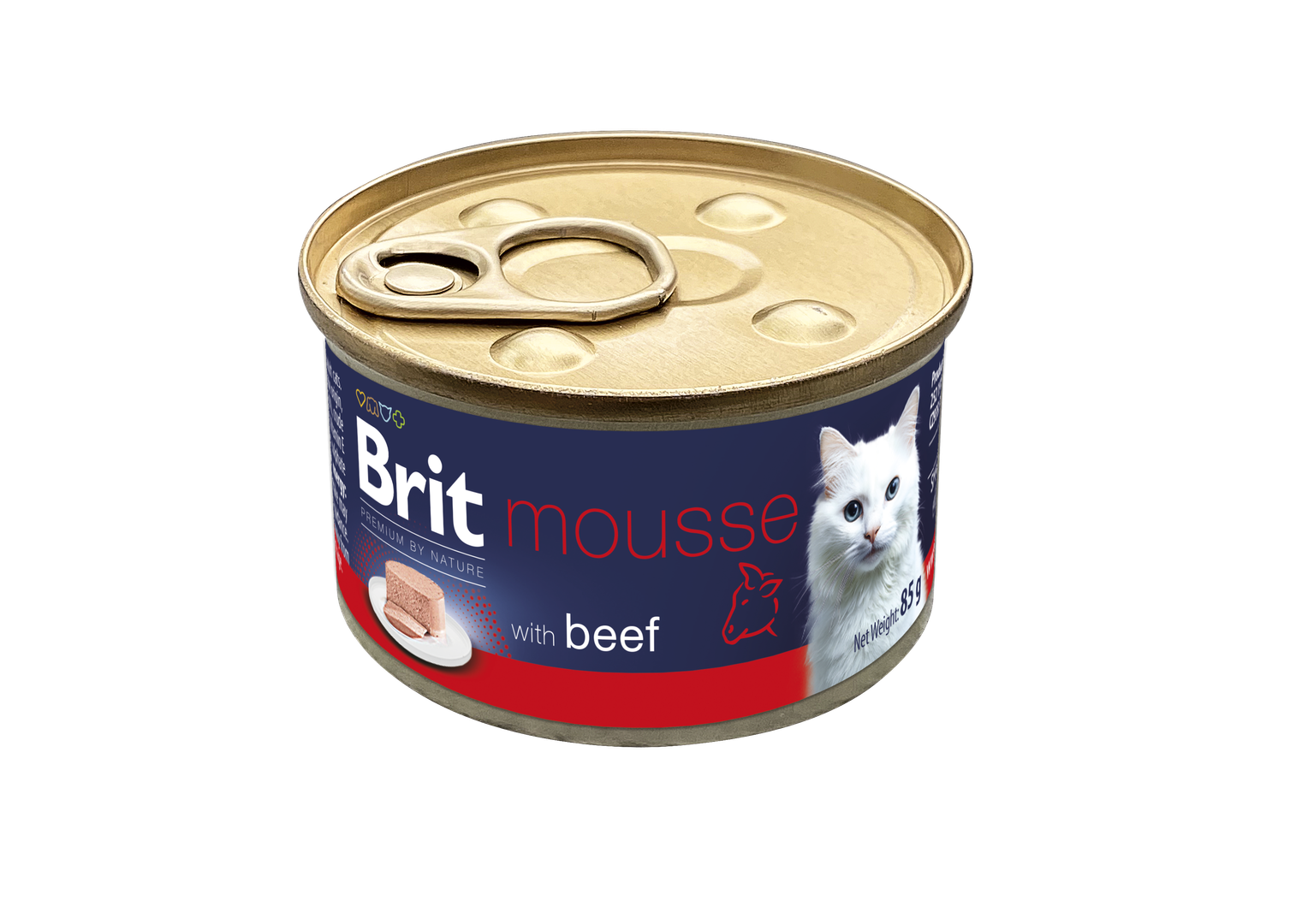 Brit Premium by Nature Cat Mousse with Beef 85g aksamitny mus z wołowiną dla kotów