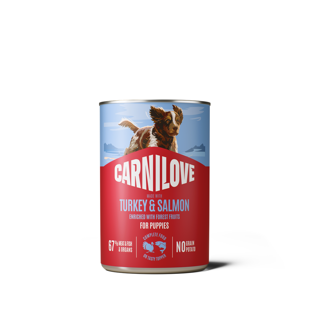 CARNILOVE Dog CAN Paté Made with Turkey & Salmon for Puppies 400g