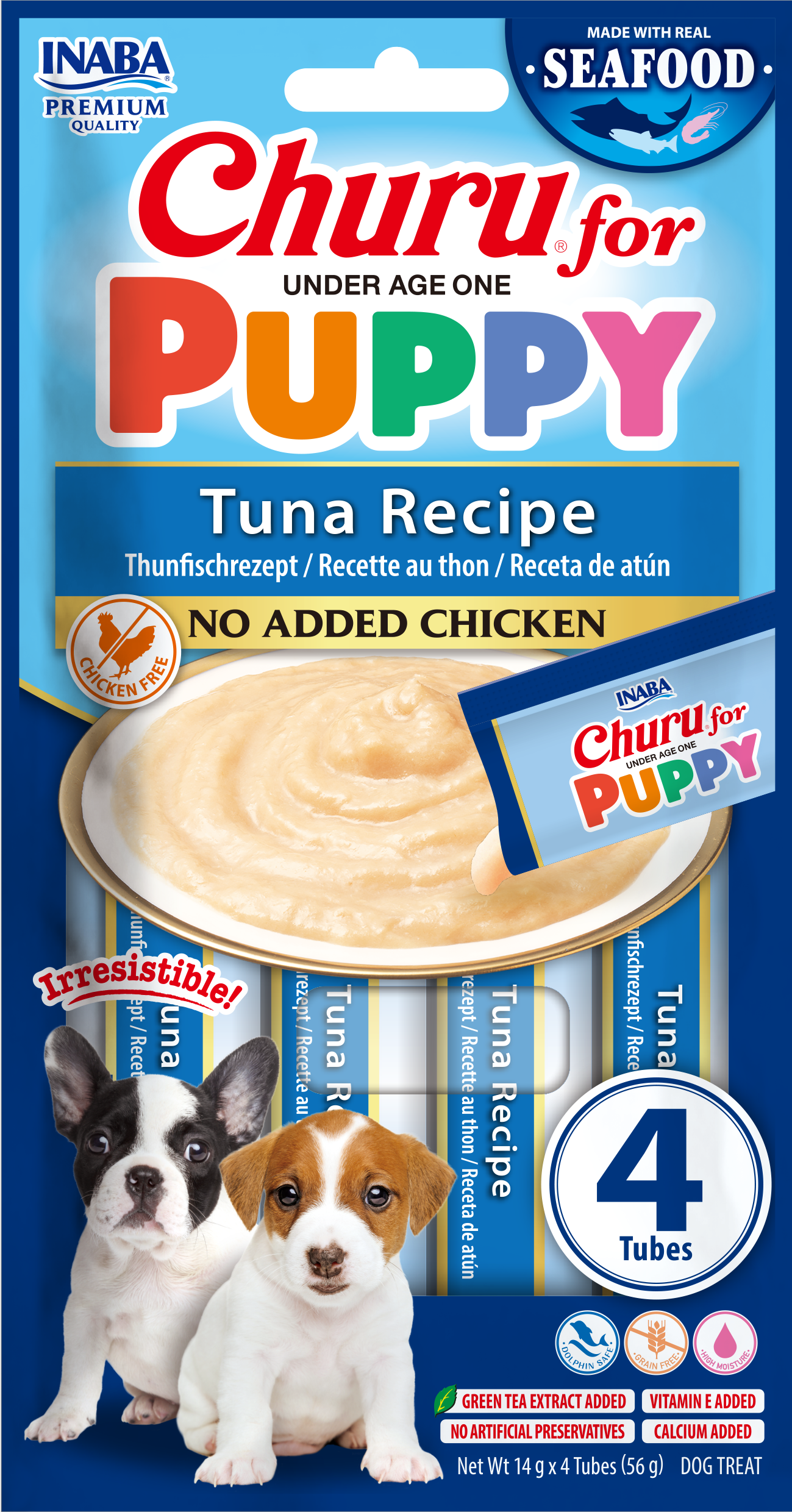 Inaba Dog CHURU for Puppy Tuna Receipe 4x54g (216g)