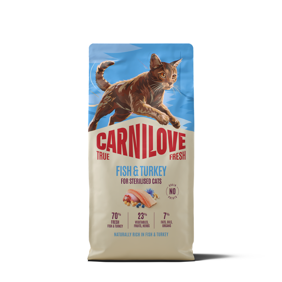 CARNILOVE TRUE FRESH Cat Dry Fish&Turkey for Sterilised Adult All Breeds 6kg