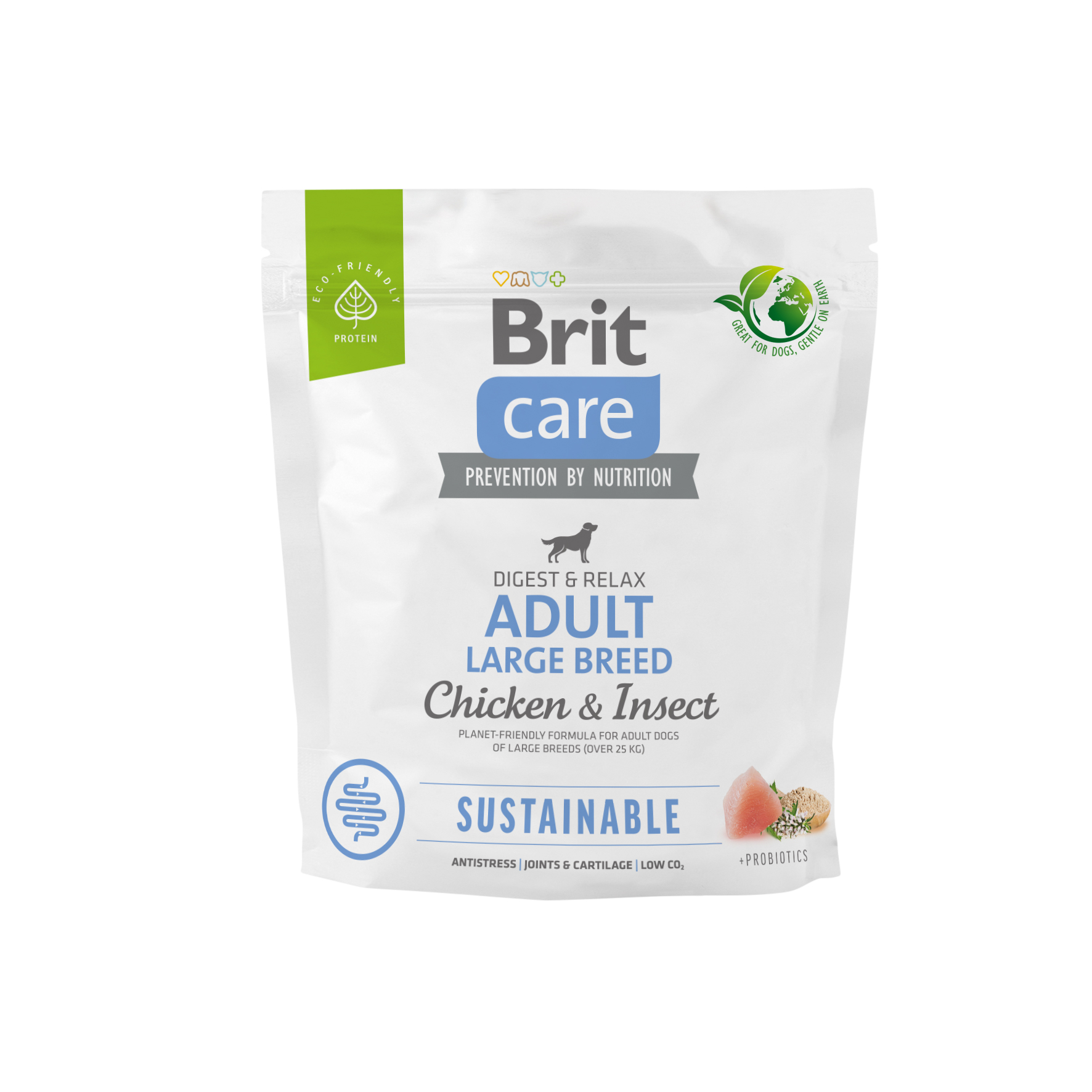 Brit Care Dog Sustainable Adult Large Breed, kurczak i owady, 1 kg Pełnoporcjowa karma dla dorosłych psów dużych ras
