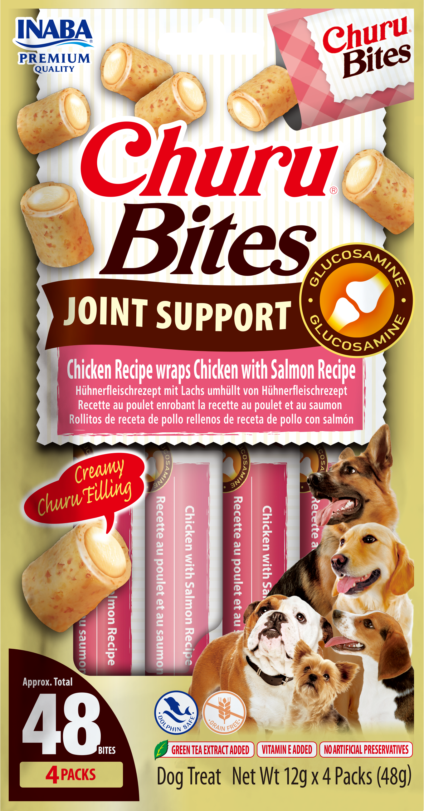 Inaba Dog CHURU Bites Joint Support Chicken & Salmon 4x12g (48g)