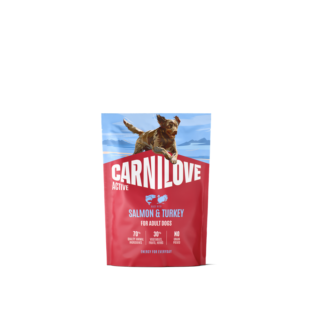 CARNILOVE ACTIVE Dog Dry Made with Salmon & Turkey for Adult All Breeds 1,5kg
