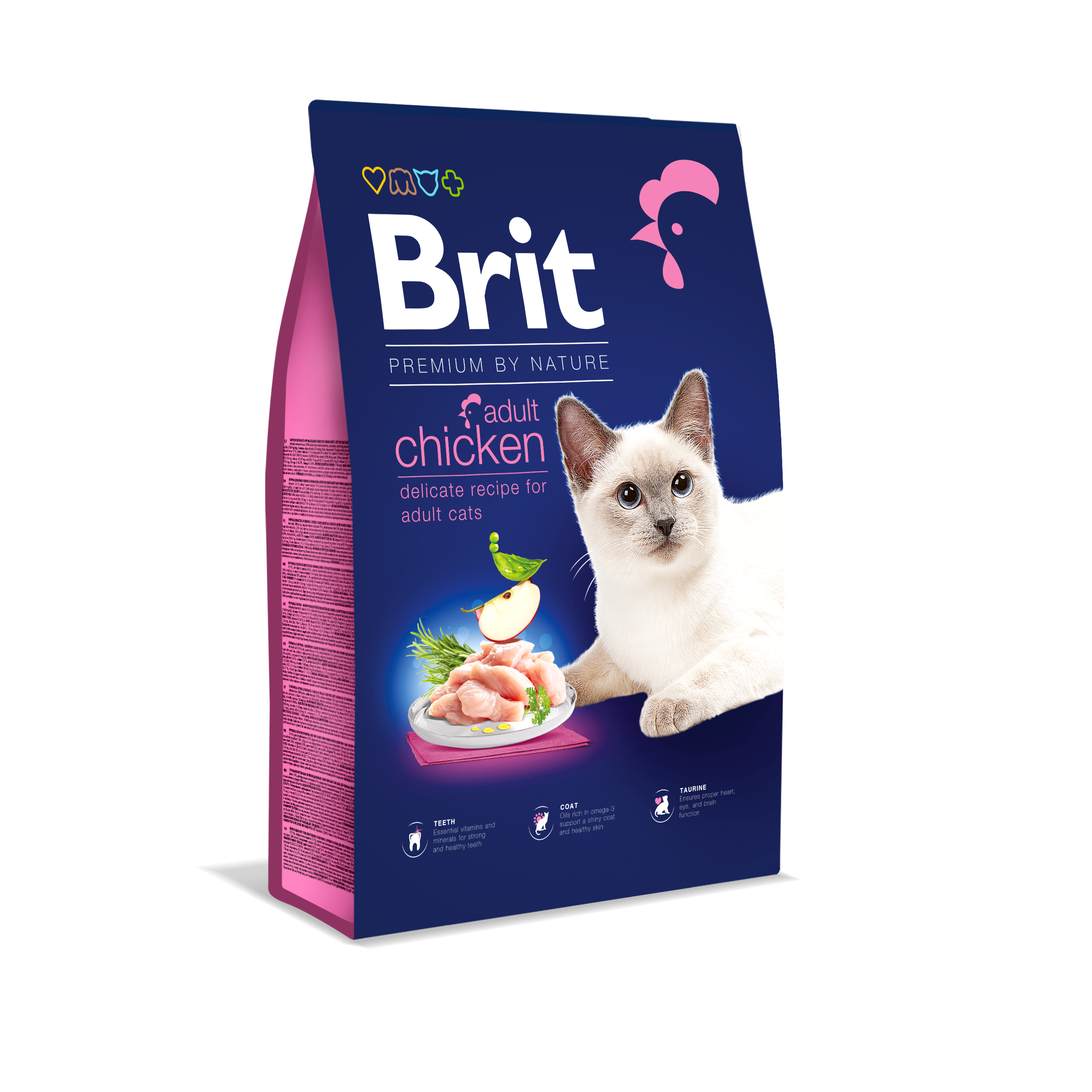 Brit Premium Cat Adult, kurczak, 8 kg Pełnoporcjowa karma dla dorosłych kotów