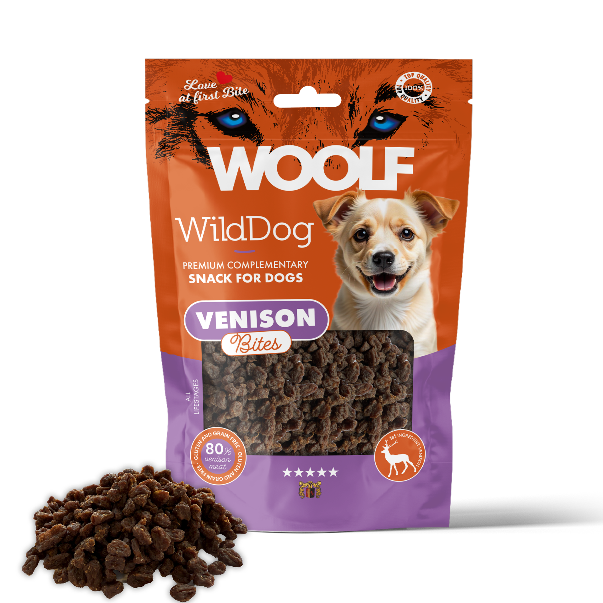Woolf WildDog Soft Venison Bites 100g