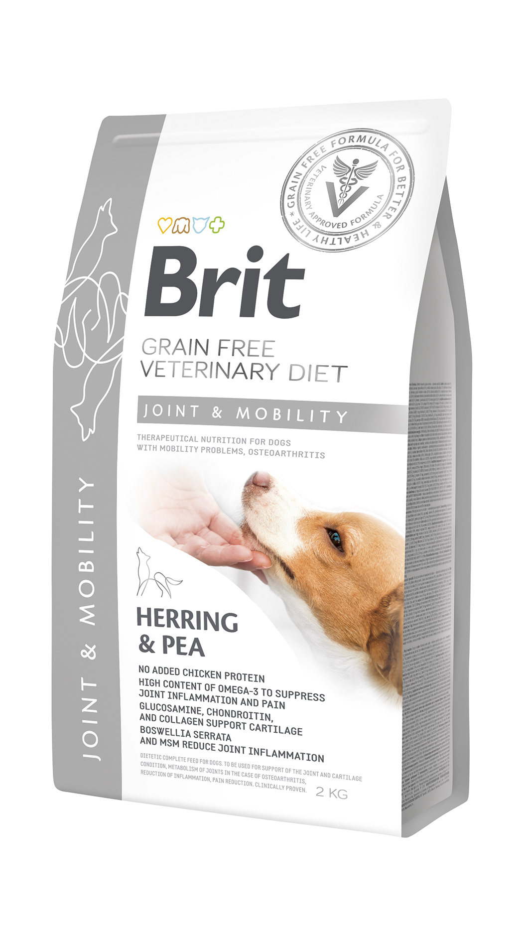 Brit Care Dog Grain Free Joint & Mobility, śledź i żółty groszek, 2 kg Dietetyczna karma dla psów z chorobami stawów i ograniczoną mobilnością