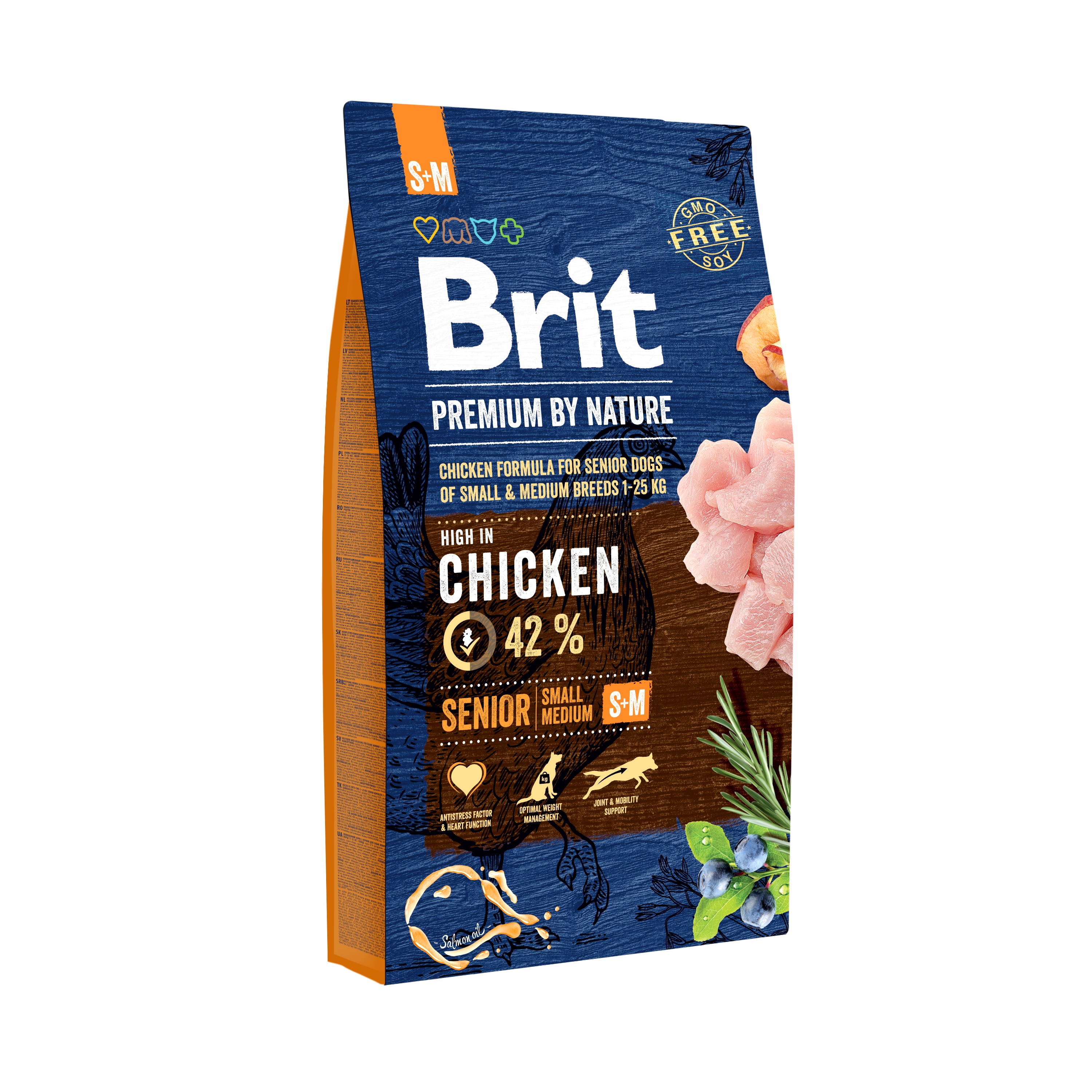 Brit Premium by Nature Senior Small + Medium Breed, kurczak, 8 kg Pełnoporcjowa karma dla psów starszych małych i średnich ras