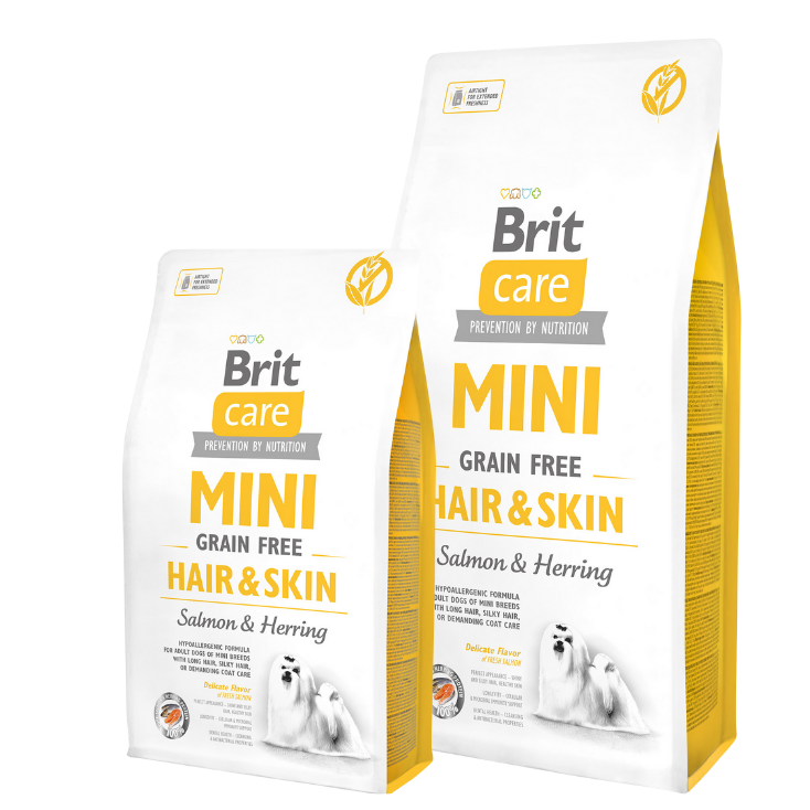 Promocja: 7kg + 2kg Brit Care Mini Grain Free Dog Adult Hair & Skin Salmon & Herring w atrakcyjnej cenie