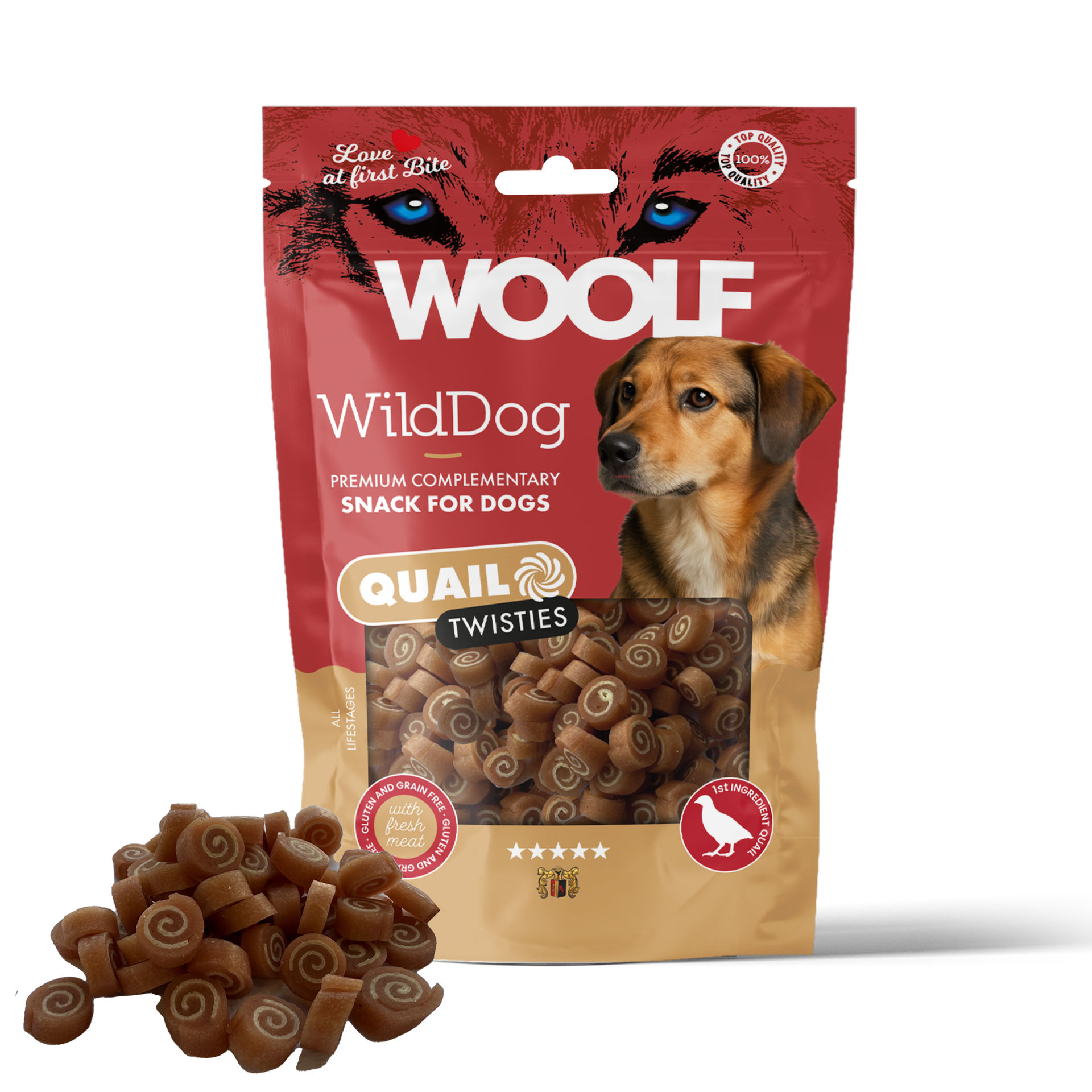 Woolf WildDog Quail&Cod Twisties 100g