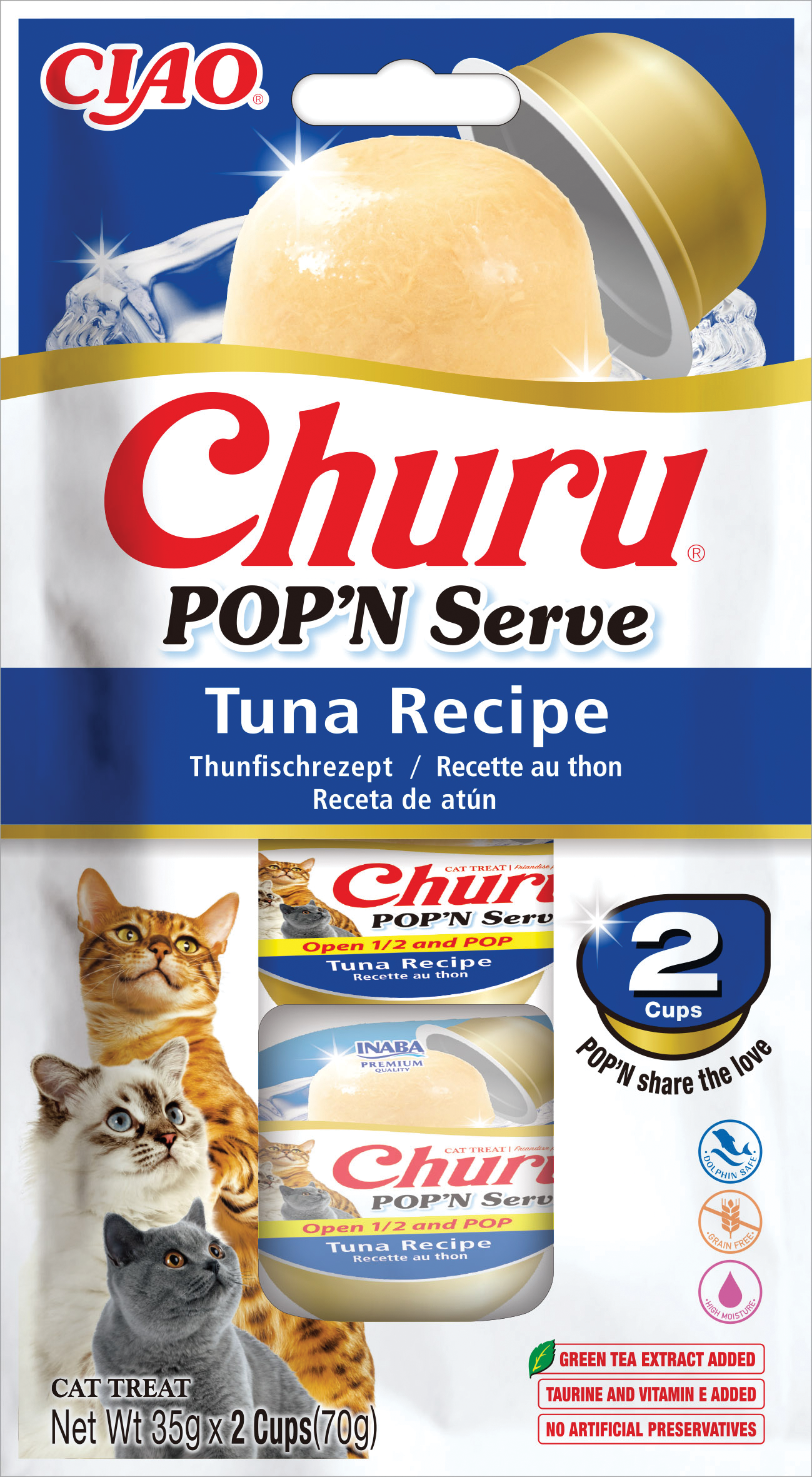 Inaba Churu Pop’n Serve Tuna Recipe 2x35g (70g)