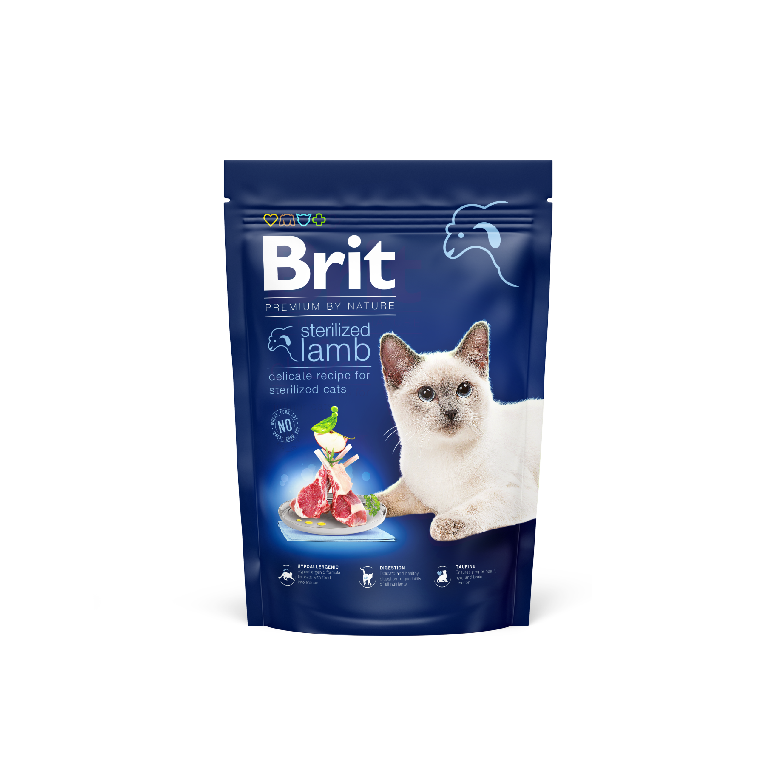 Brit Premium Cat Sterilized, jagnięcina, 800 g Pełnoporcjowa karma dla dorosłych kotów sterylizowanych