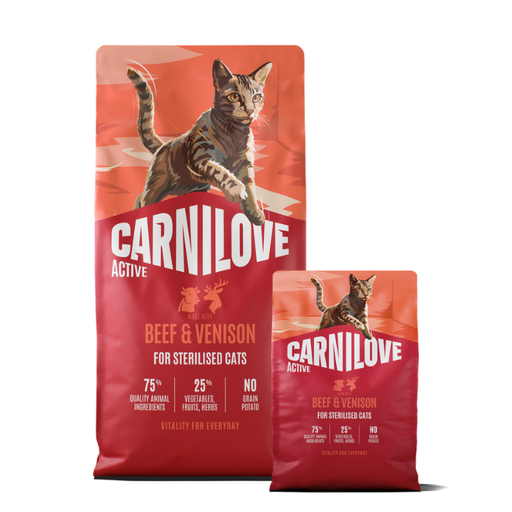 Promocja: 6kg + 2kg CARNILOVE ACTIVE Cat Beef & Venison for Sterilised Adult All Breeds w atrakcyjnej cenie