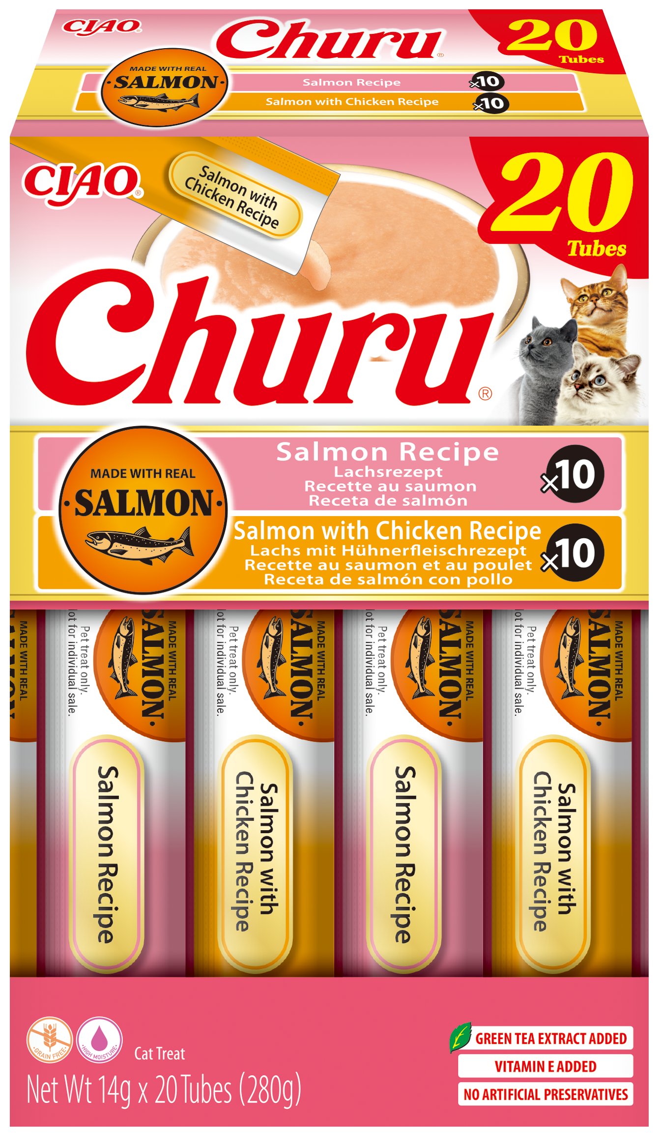 Inaba Cat Salmon Churu P20 Salmon & Chicken 20x14g (280g)