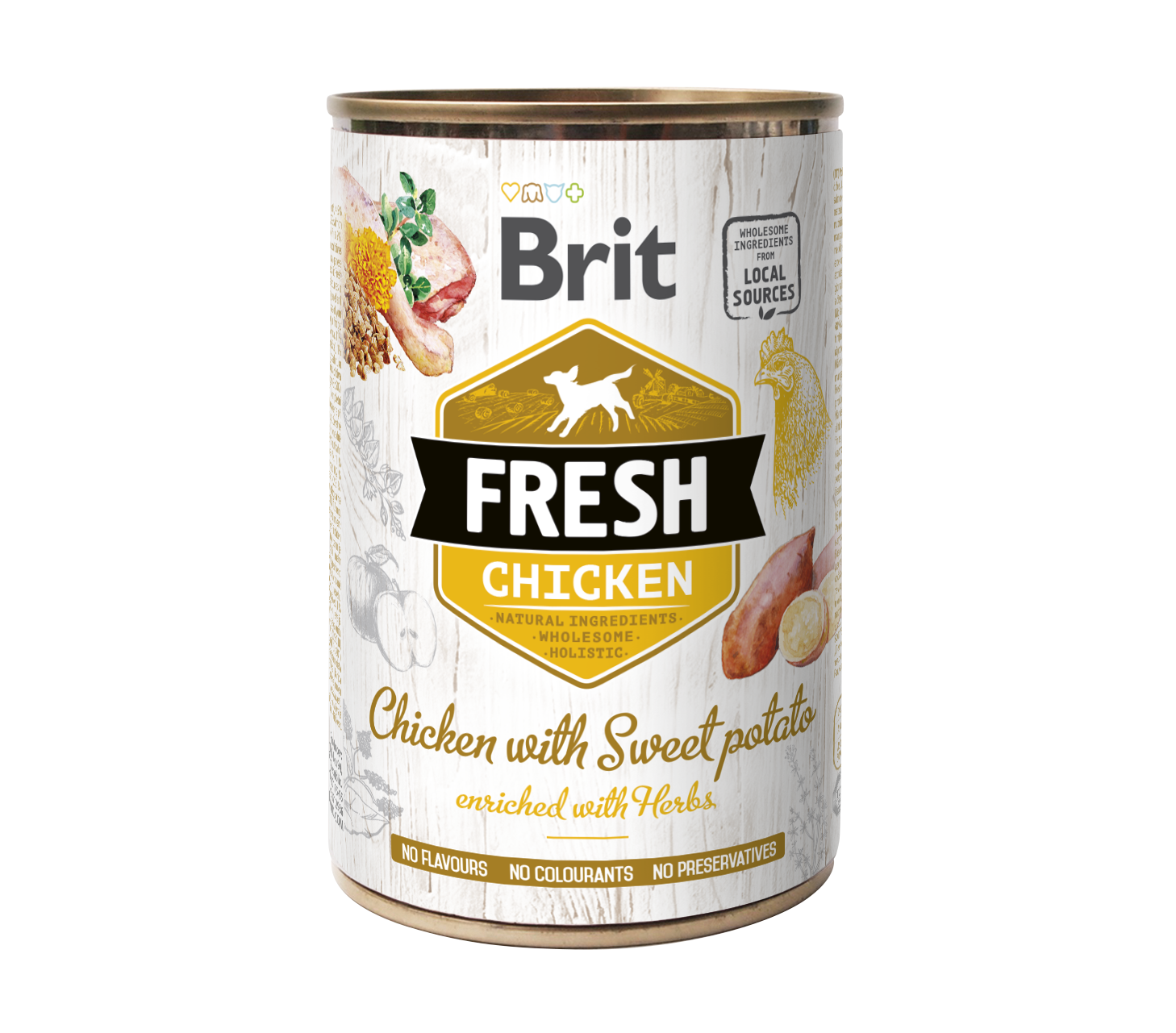 Brit Fresh, kurczak i bataty, 400 g Pełnoporcjowa karma mokra dla dorosłych psów