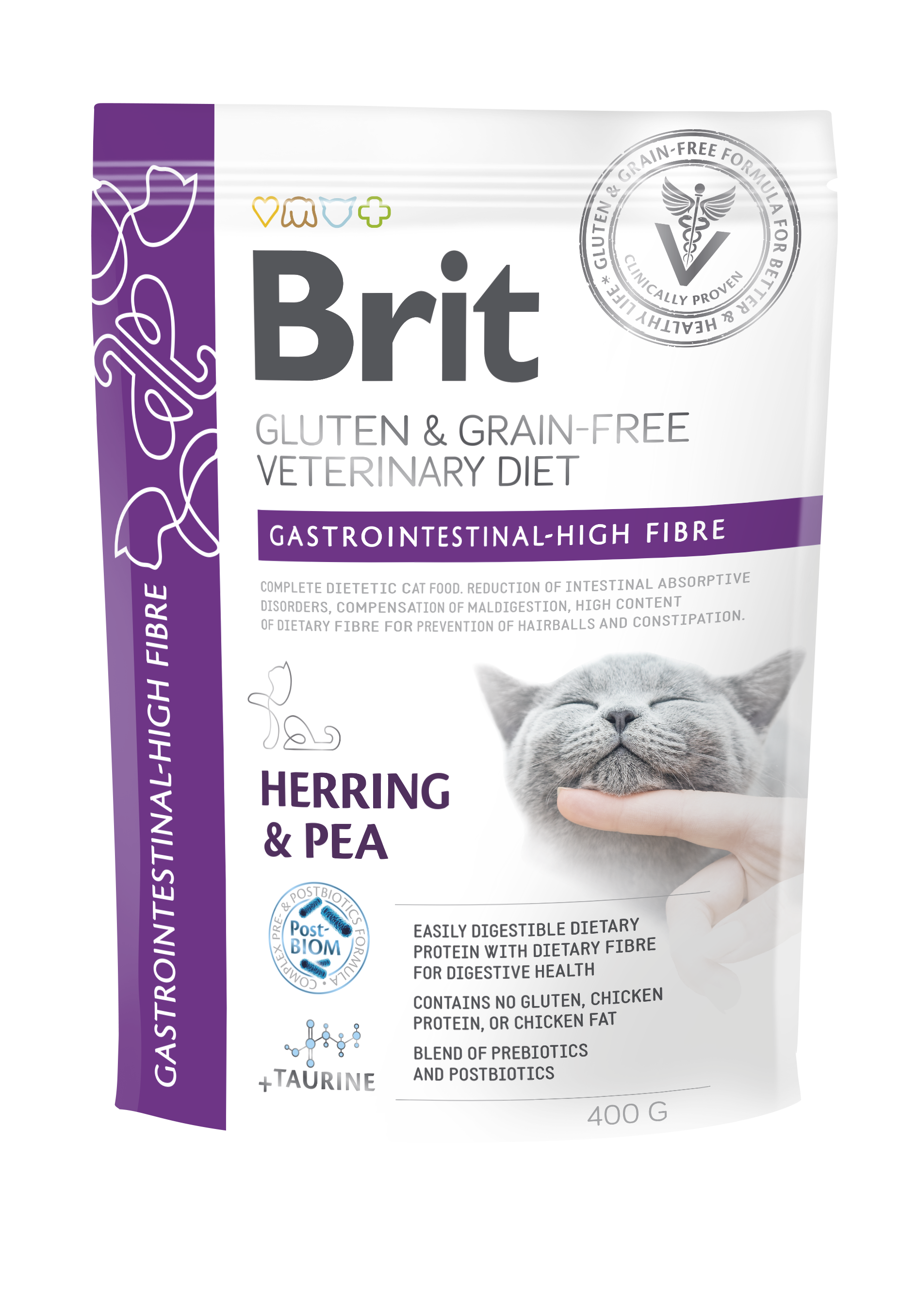 Brit VD Cat Grain free Gastrointestinal High Fibre, śledź z łososiem Karma dla kotów z problemami trawiennymi