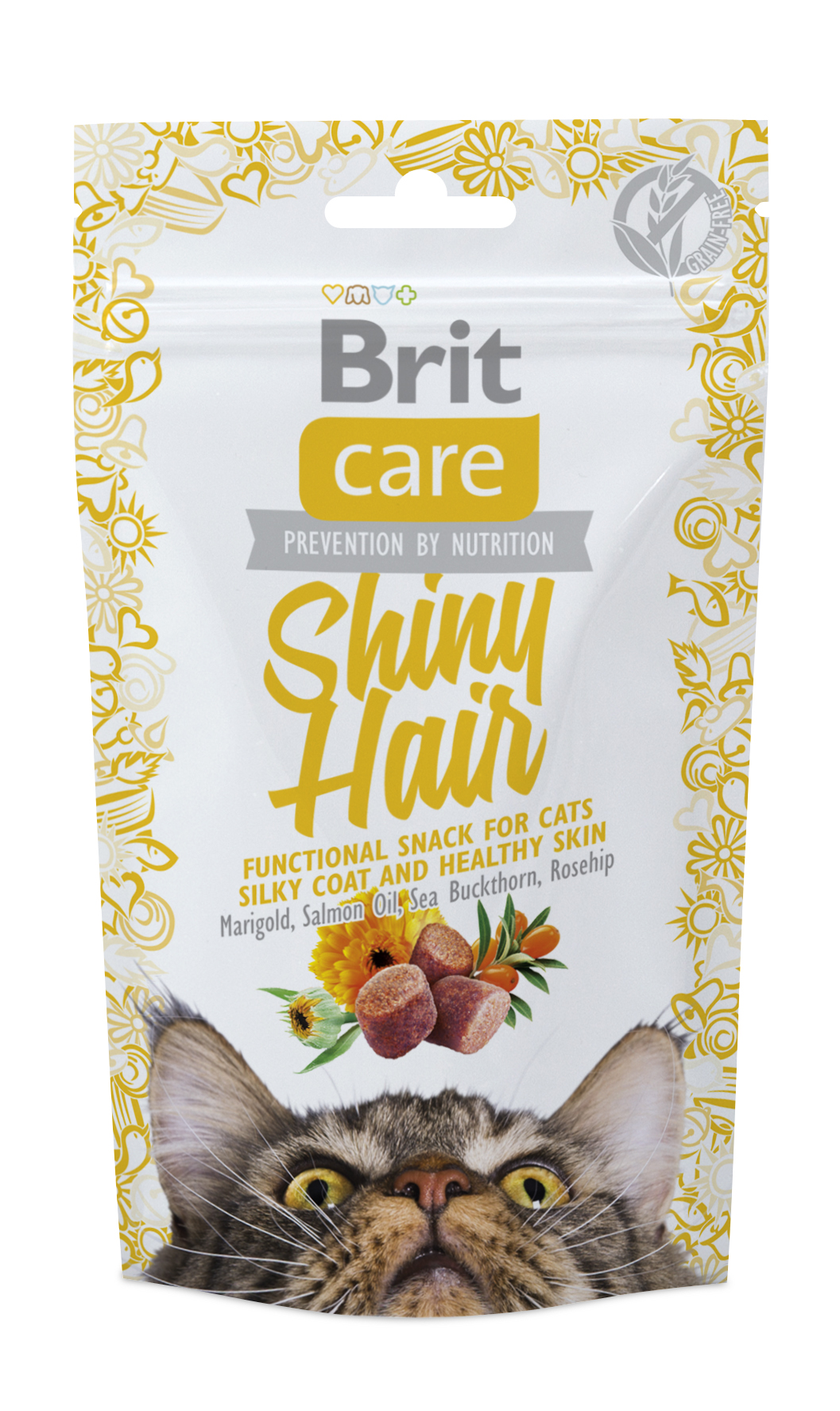 Brit Care Cat Snack Shiny, łosoś, 50 g Przekąska dla kota pielęgnująca futerko i skórę