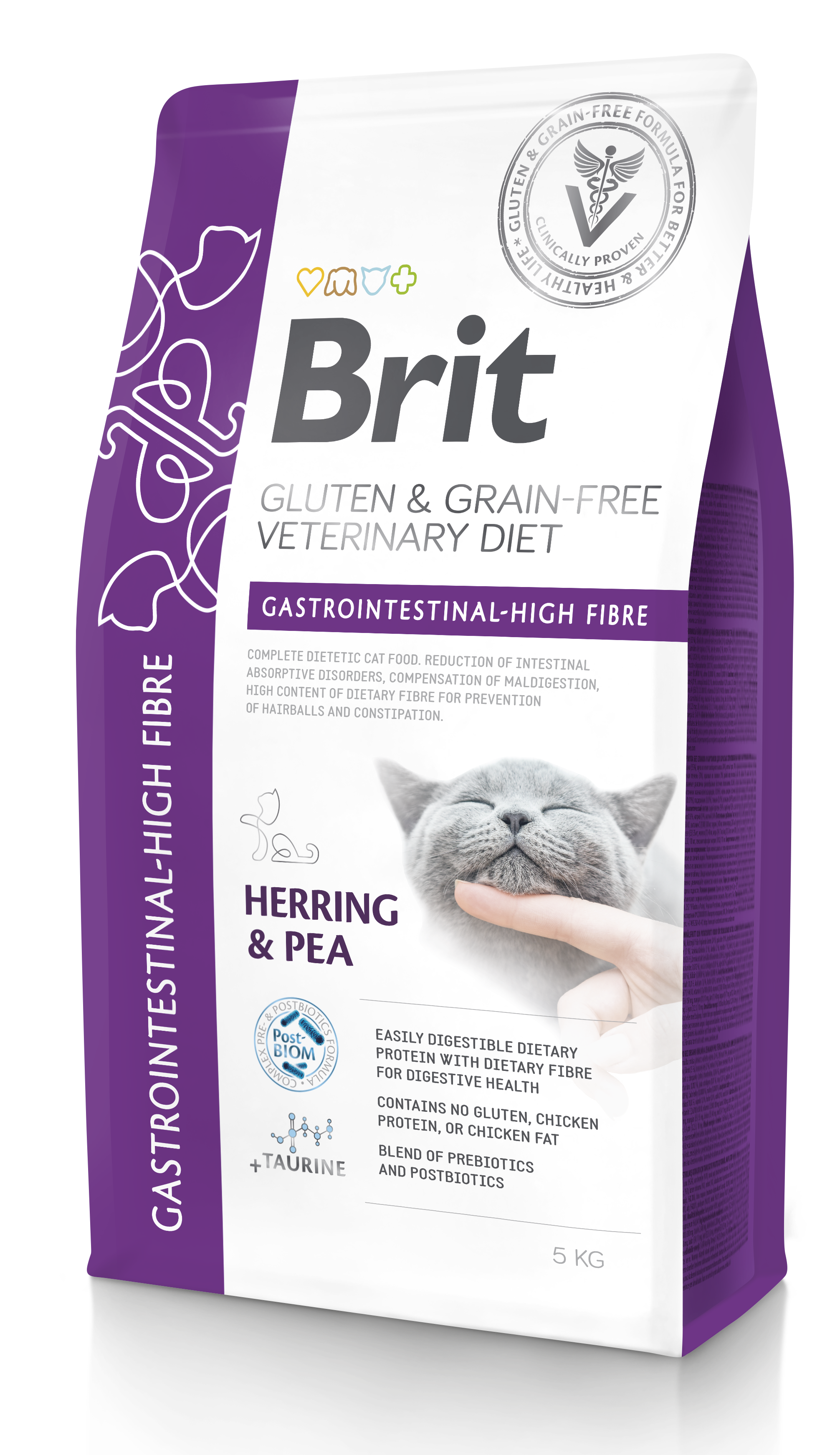 Brit VD Cat Grain free Gastrointestinal High Fibre, śledź z łososiem Karma dla kotów z problemami trawiennymi