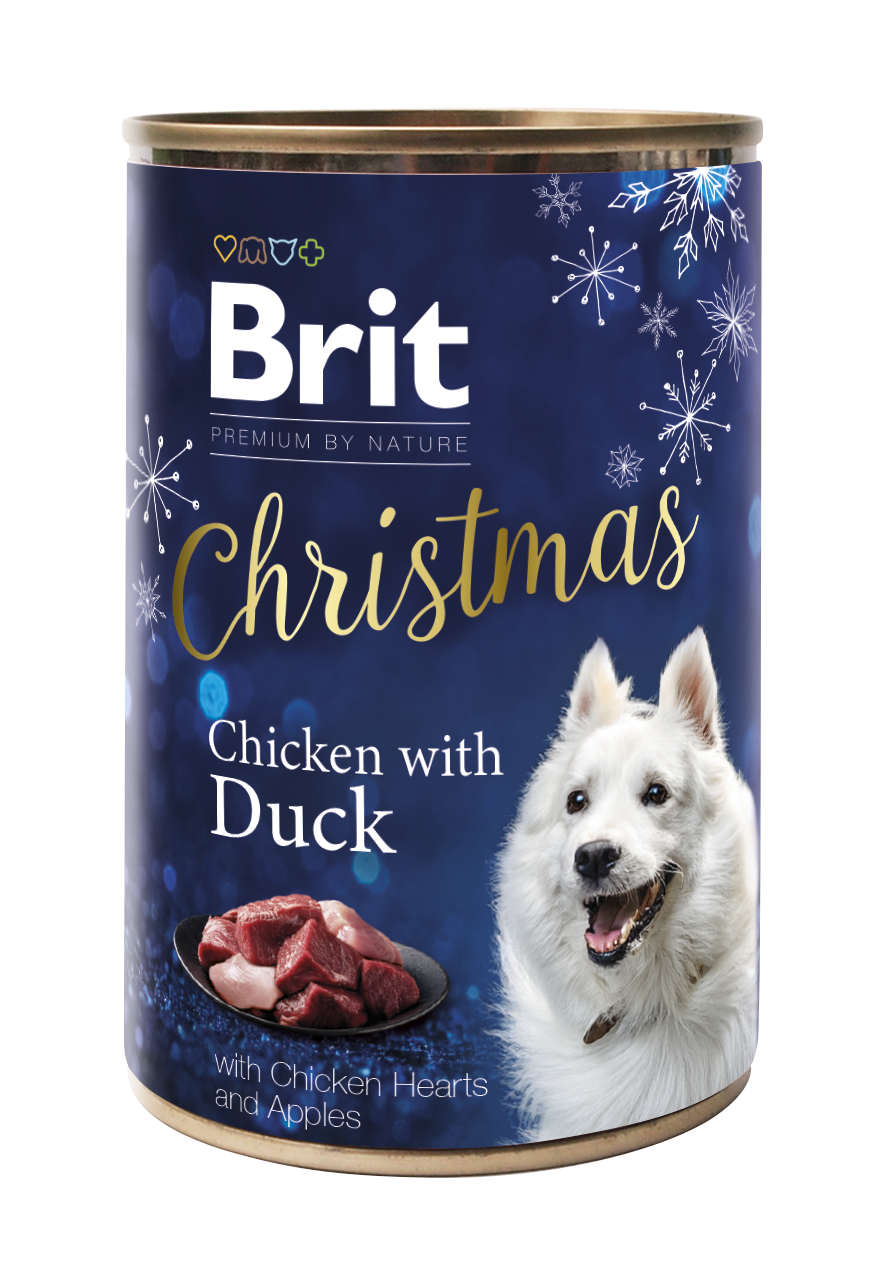 Brit Premium by Nature Christmas Dog Adult Chicken with Duck, Chicken hearts and Apples 400g