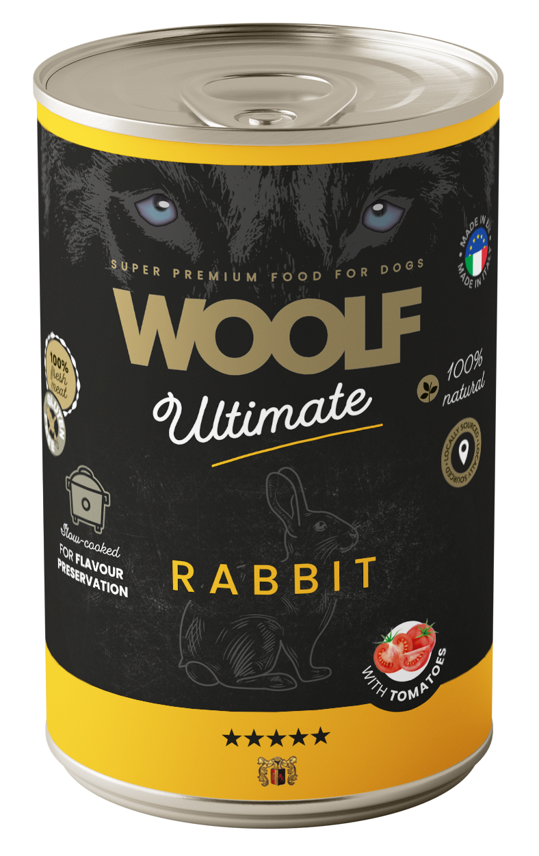 WOOLF Ultimate Dog Adult Rabbit with tomatoes 400g