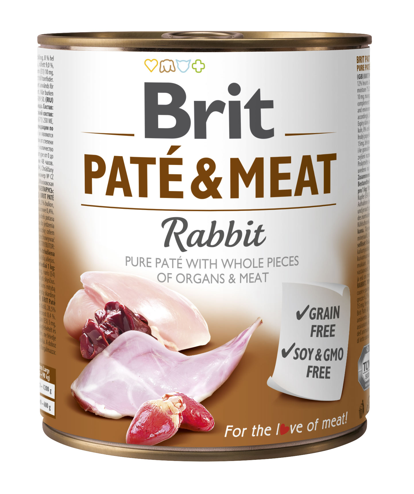 Brit Paté & Meat, królik, 800 g Pełnowartościowa karma mokra dla psów