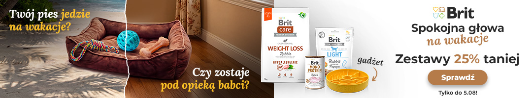 Baner informacyjny o promocji. Spokojna głowa na wakacje. Kup zestaw z gadżetem, w cenie -25%