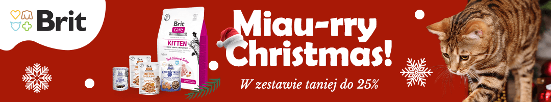 Baner informacyjny o promocjach. Kliknij, aby przekierować. Miau-ryy Christmas! W zestawie taniej do 25%