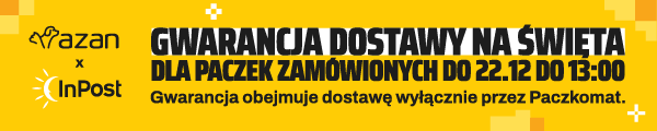 Baner informacyjny Gwarancja dostawy na święta dla paczek zamówionych do 22 grudnia do godziny 13.00 do PACZKOMATÓW